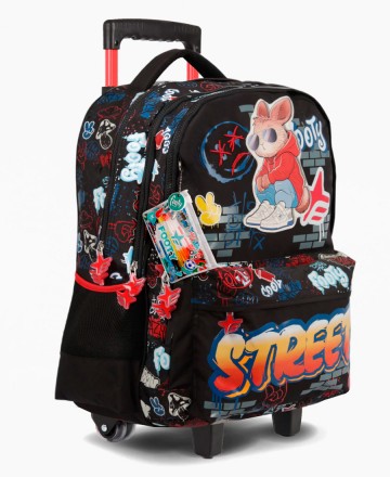 Mochila 
Footy Street Negro Carro 18